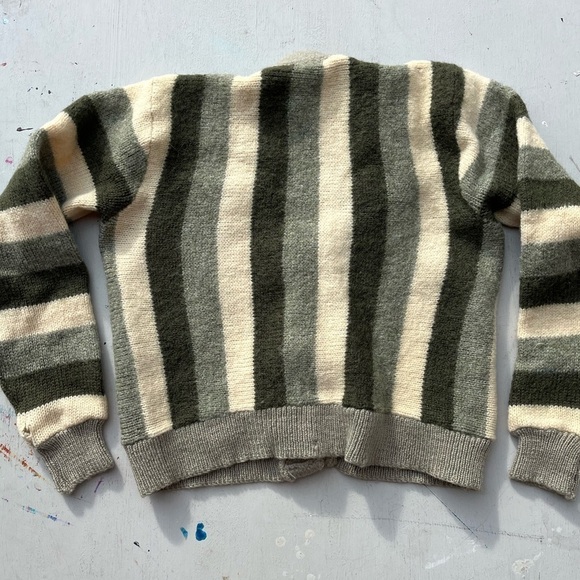 Women's Cardigan Multicolor Striped Button NO SIZE Cottagecore Preppy City Farm - Picture 7 of 11